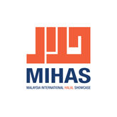 Logo of MIHAS (Malaysia International Halal Showcase) with orange and blue design on a white background.