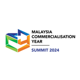 Logo for Malaysia Commercialisation Year Summit 2024 with colorful geometric design on a white background.